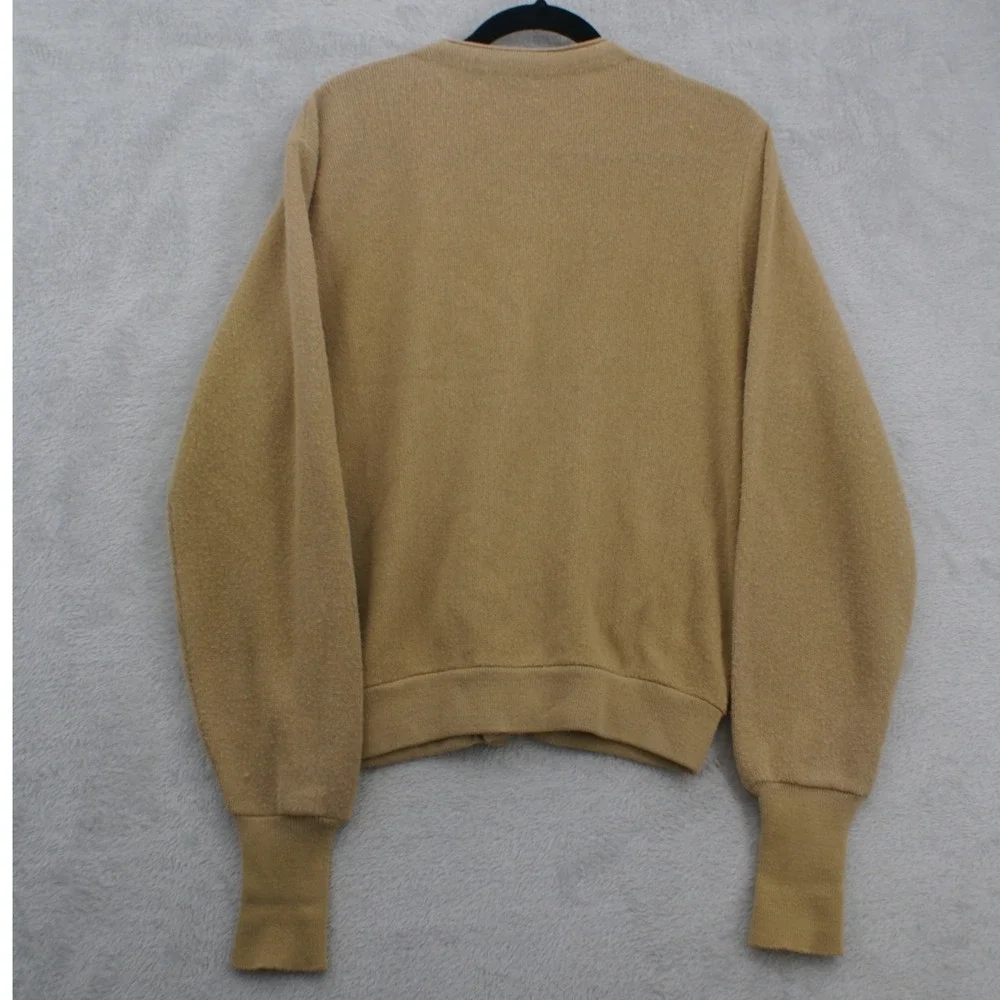 VTG 70s Munsingwear Grand Slam Penguin Cardigan 5-button Sweater Tan Acrylic M